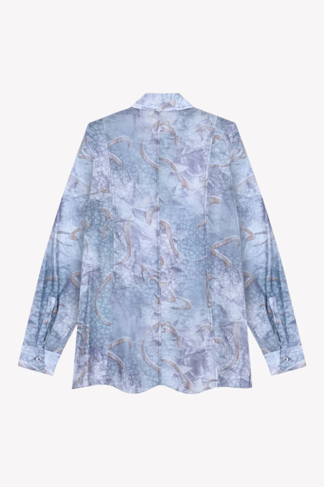 Azure Printed Silk Blouse - Image 3