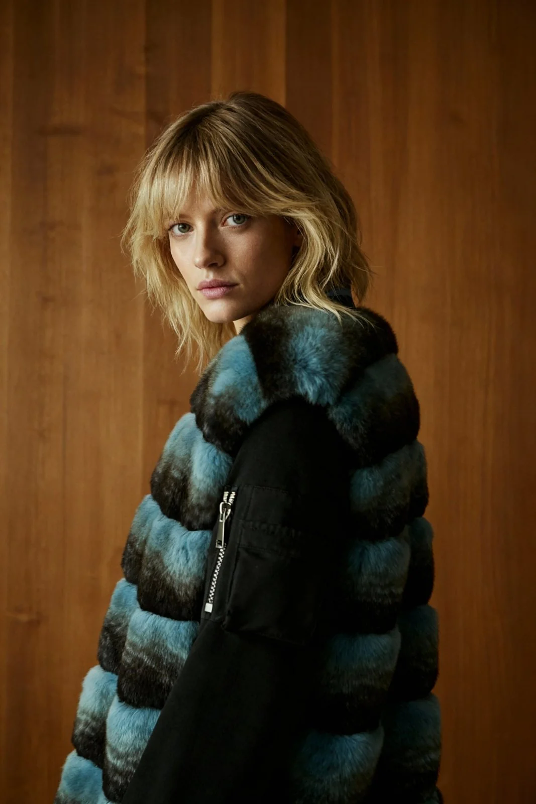 Azure Strata Rex Fur Coat - Image 5