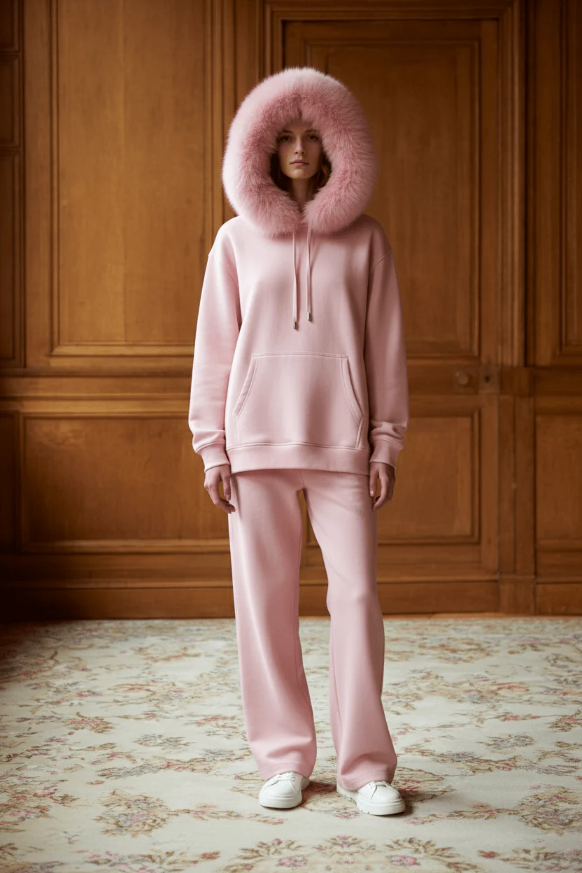 Blossom Fox Fur Hoodie - Image 3