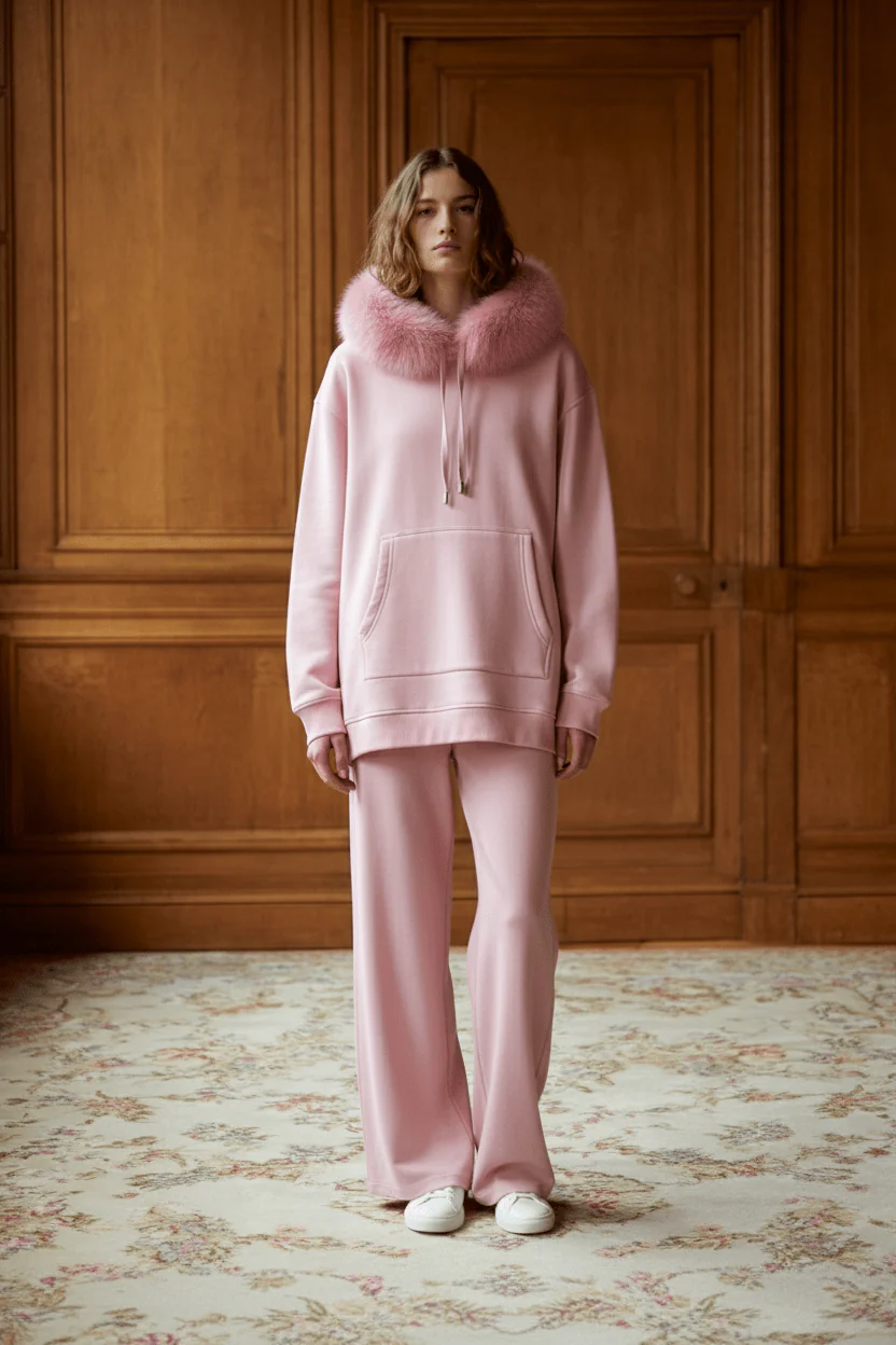 Blossom Fox Fur Hoodie - Image 4