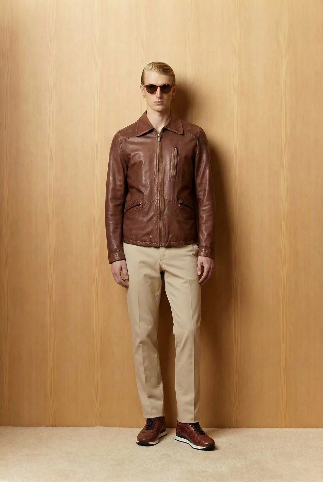 Brown Leather Jacket - Image 3