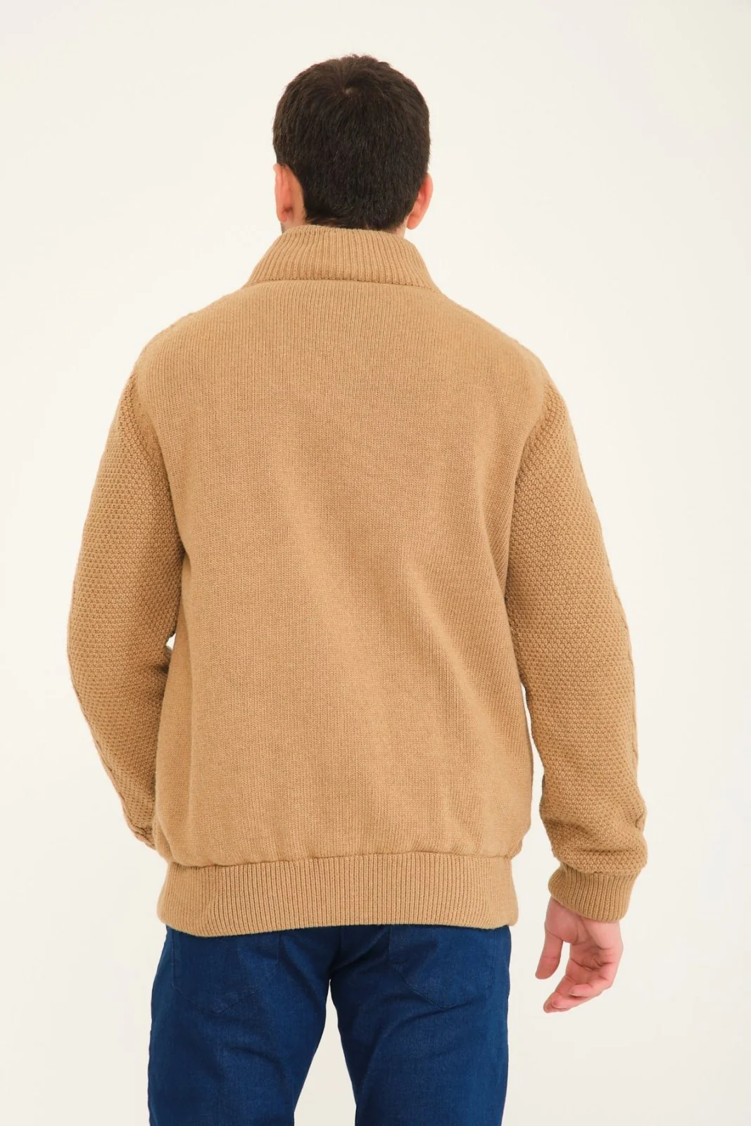 Camel Wool & Rex Fur Knit Cardigan - Image 5