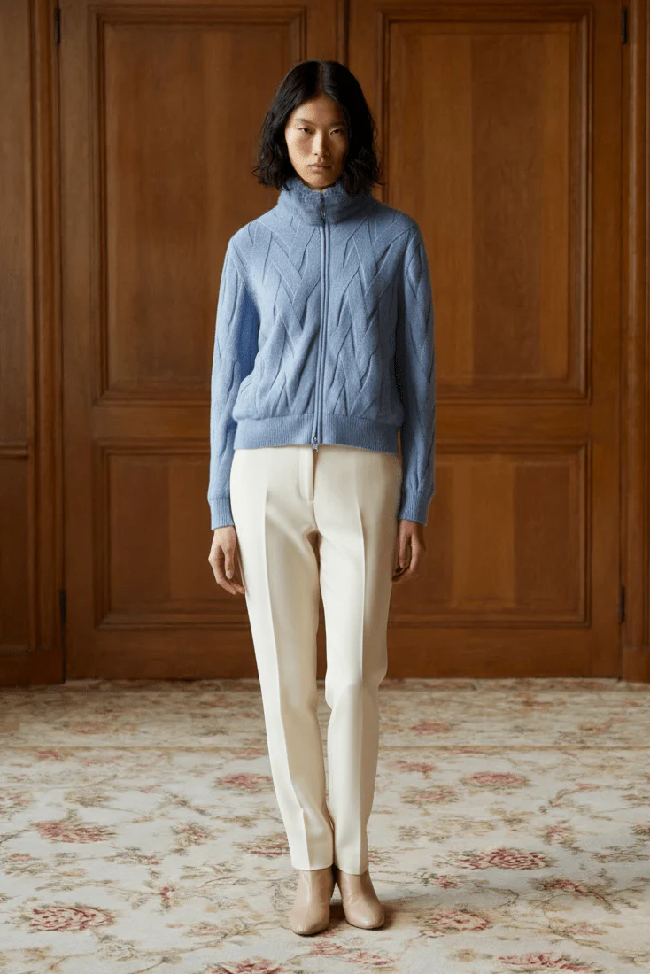 Cashmere Serenità Jacket with Mink Collar - Image 11