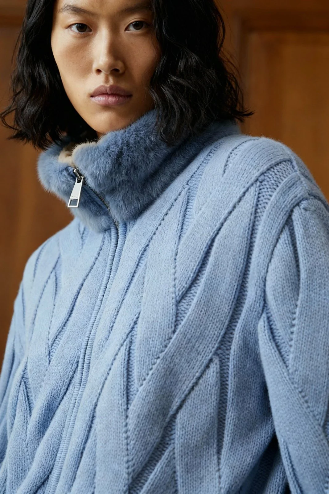 Cashmere Serenità Jacket with Mink Collar - Image 13