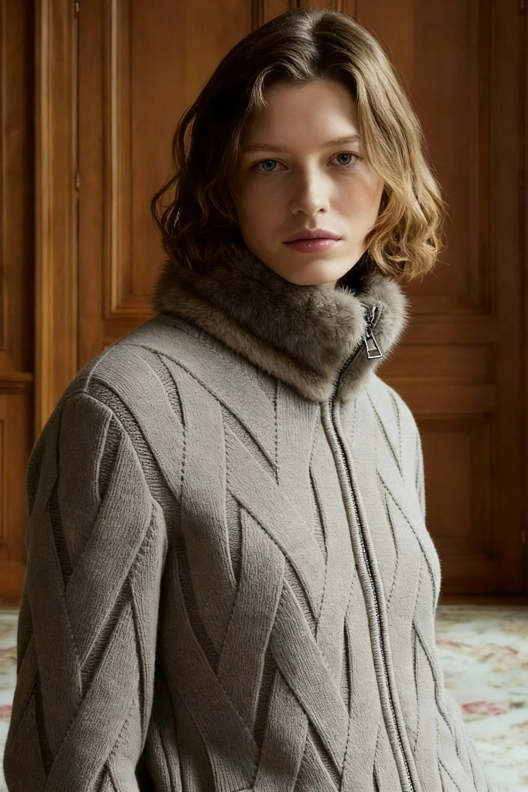 Cashmere Serenità Jacket with Mink Collar - Image 14
