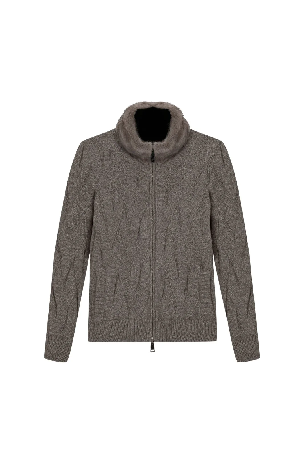 Cashmere Serenità Jacket with Mink Collar - Image 15