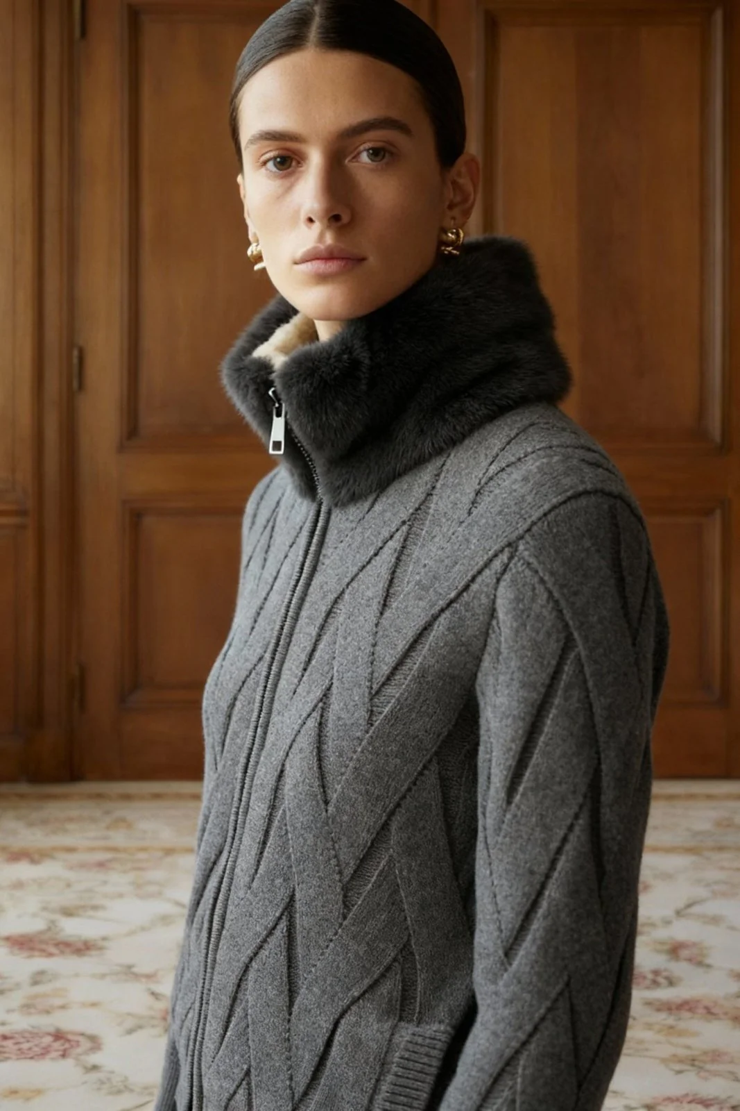 Cashmere Serenità Jacket with Mink Collar - Image 5