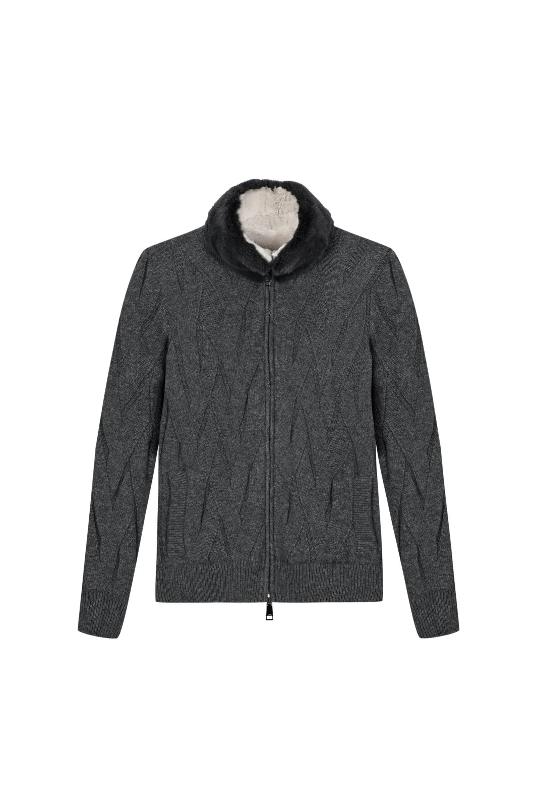 Cashmere Serenità Jacket with Mink Collar - Image 6