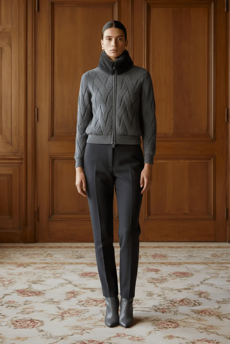 Cashmere Serenità Jacket with Mink Collar - Image 7