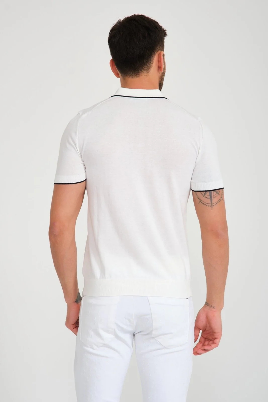 Cotton Zip Polo Shirt - Image 17