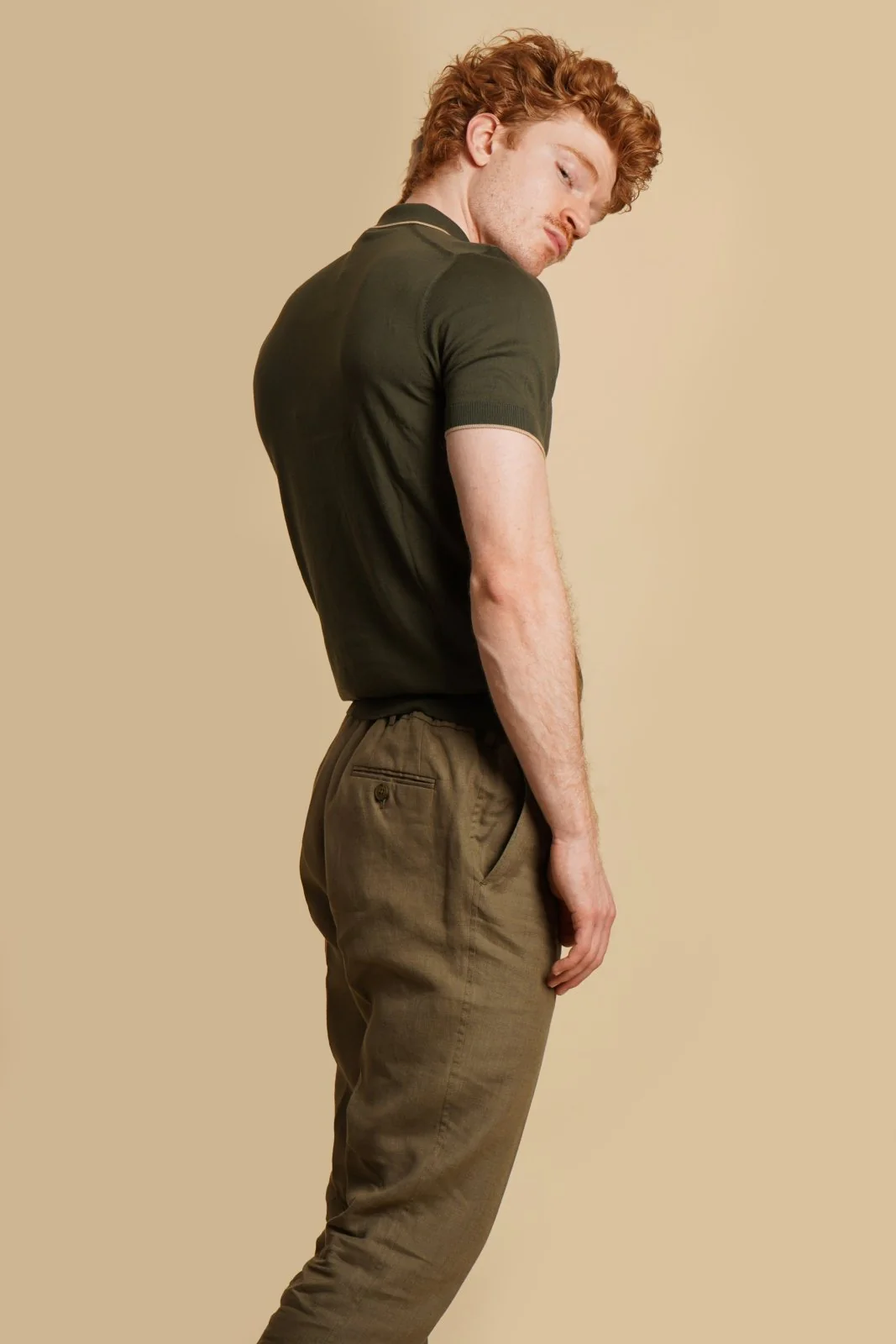 Cotton Zip Polo Shirt - Image 3