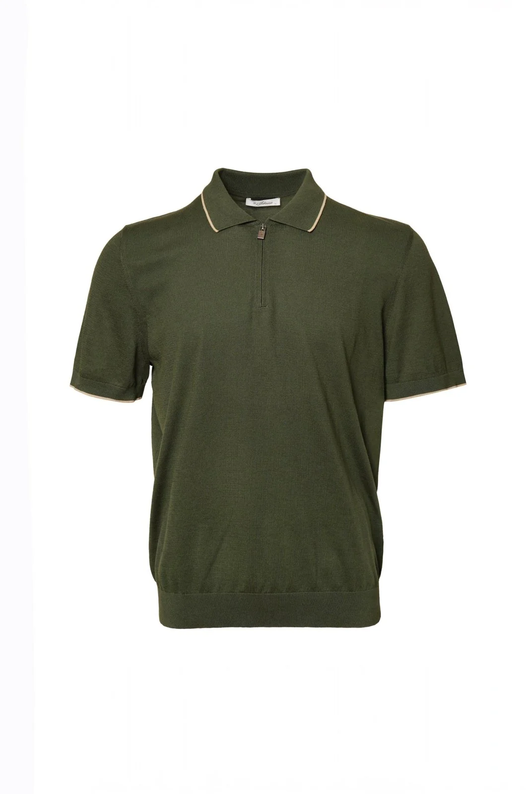 Cotton Zip Polo Shirt - Image 6