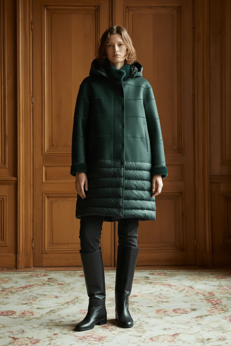 Emerald Reverie Reversible Astragan Coat - Image 3