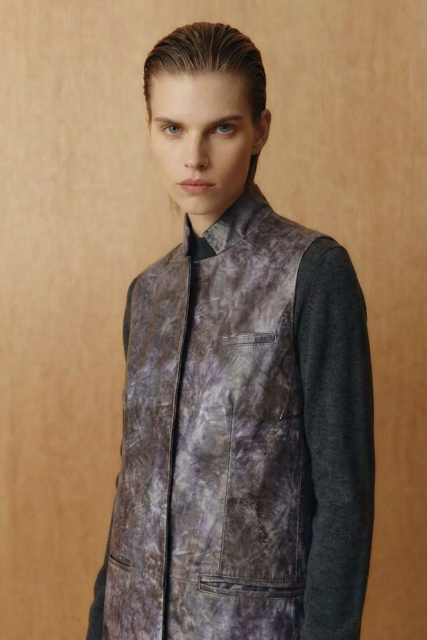 Long Leather Vest - Image 3