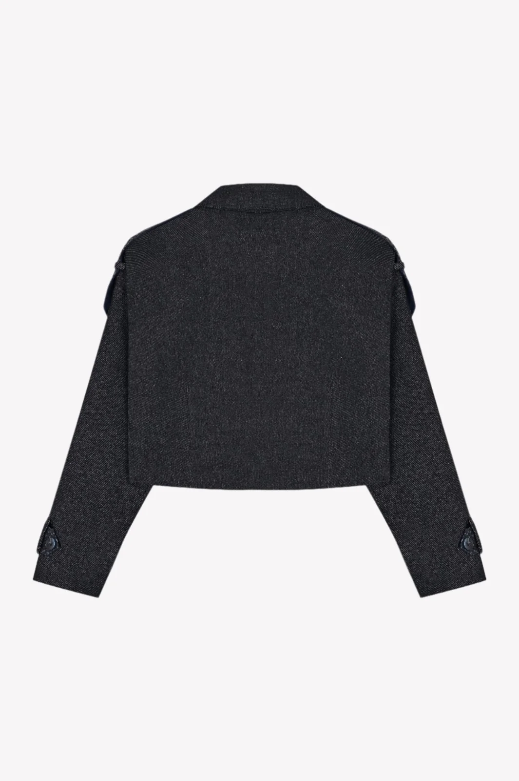 Midnight Cropped Denim Jacket - Image 4