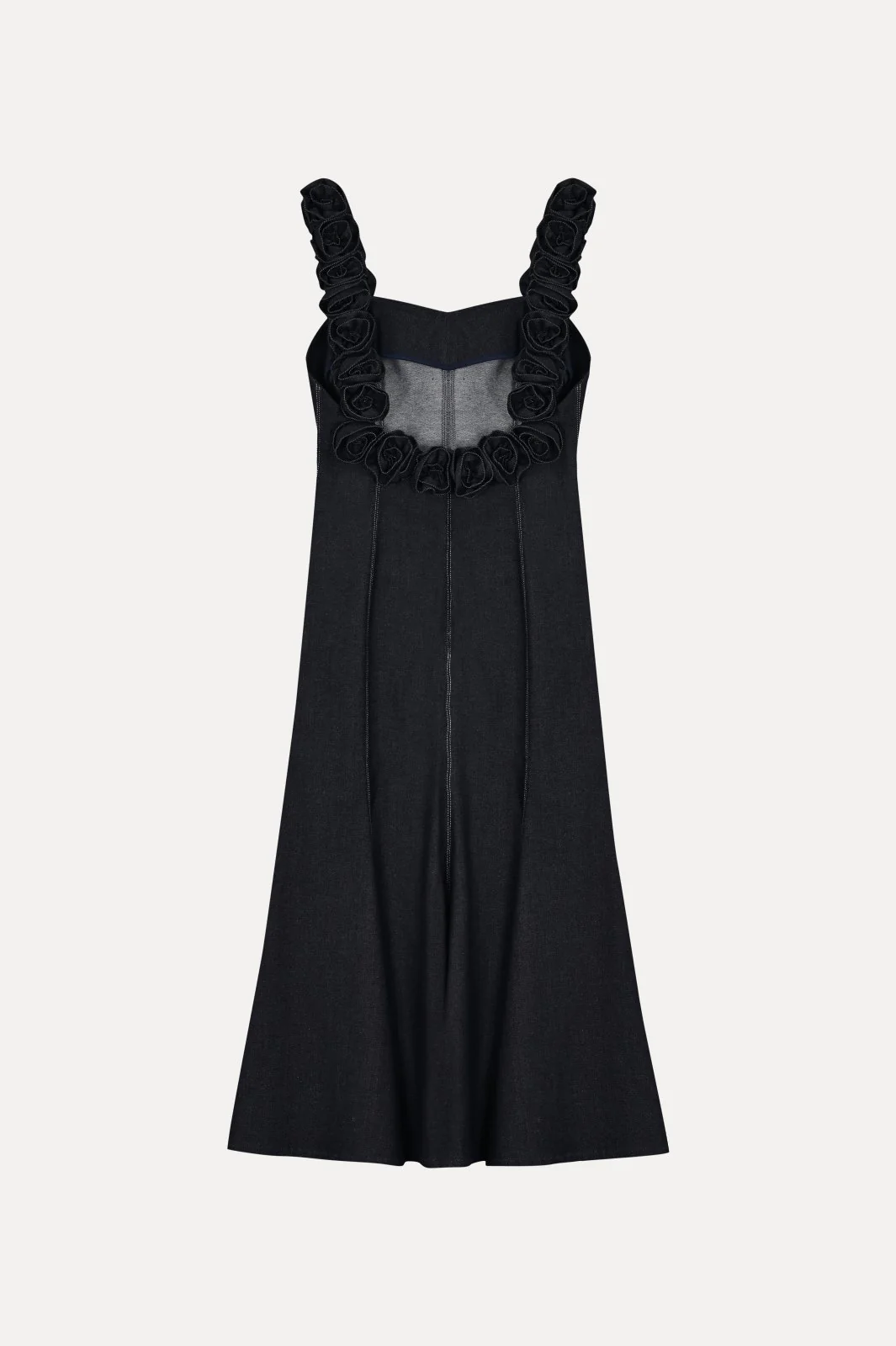 Midnight Navy Flared Denim Dress - Image 4
