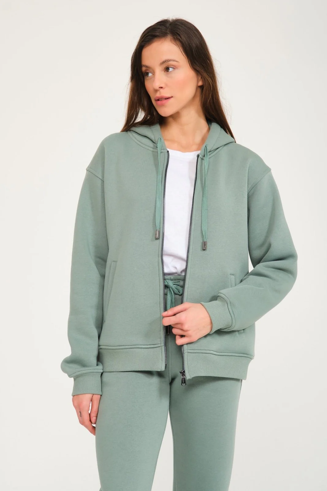 Mint Chinchilla Fur Hoodie & Jogger Set - Image 3