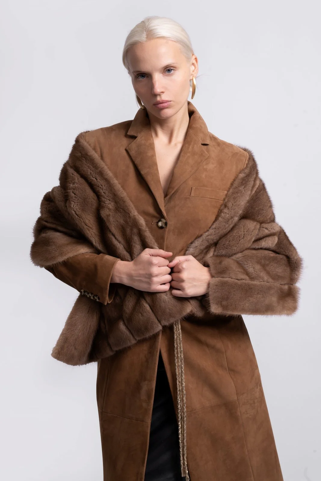 Mocha Dusk Mink Cape - Image 5