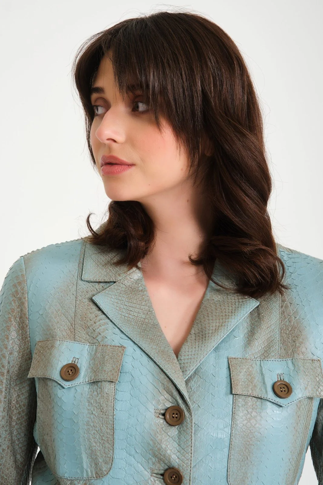 Multicolored Python Leather Jacket - Image 8