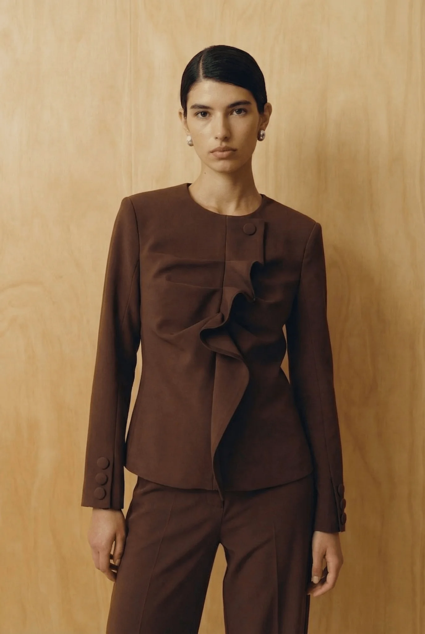 The Espresso Architectural Ruffle Suit - Image 5