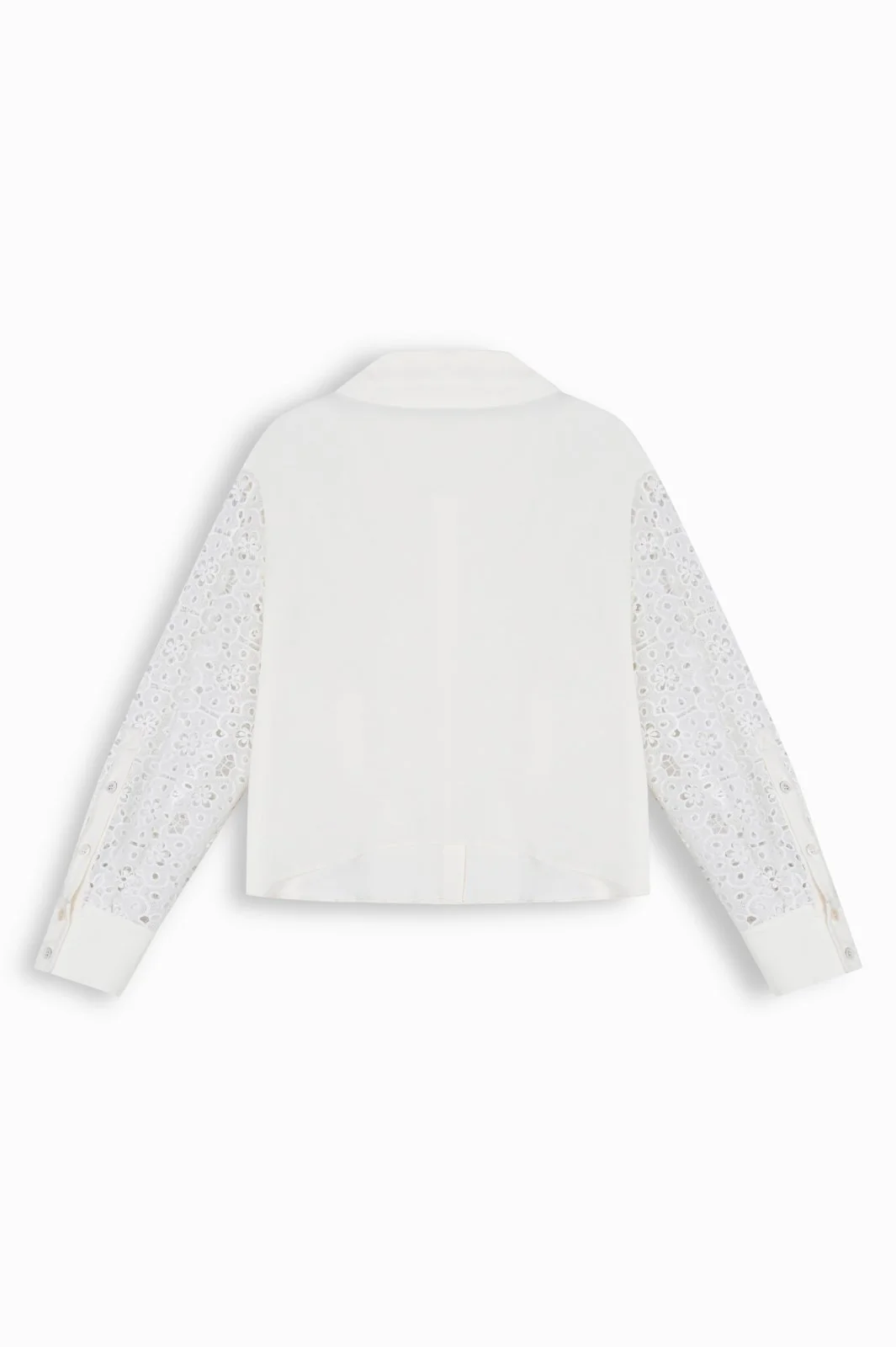 White Lace Sleeve Shirt - Image 3