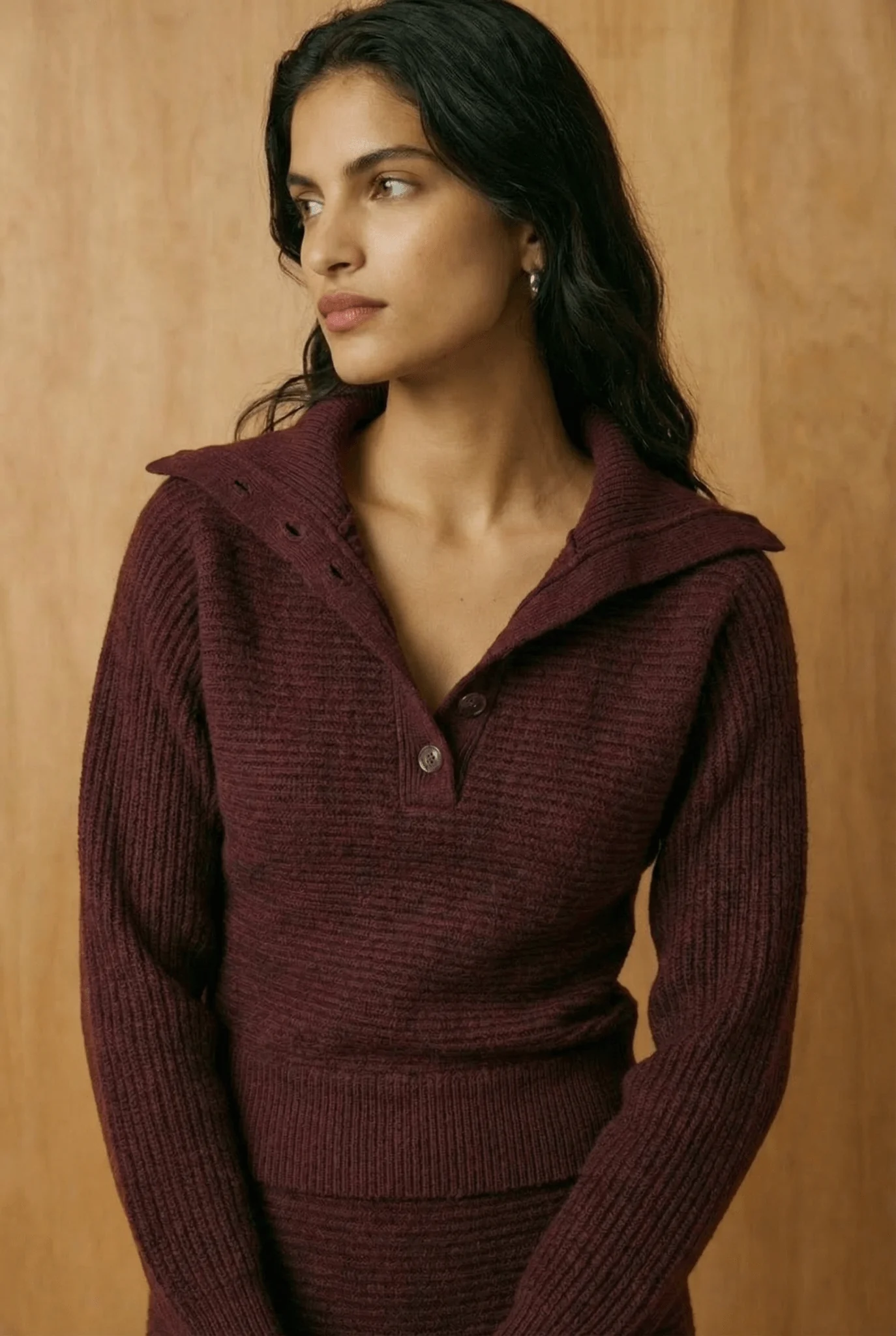 Wool Crest Rex-Collar Knit Ensemble - Image 5